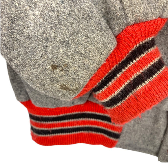 Vintage Trophy Jackets Sz XL Gray & Red Letterman's Varisty Jacket "M" USA Made - Picture 6 of 9